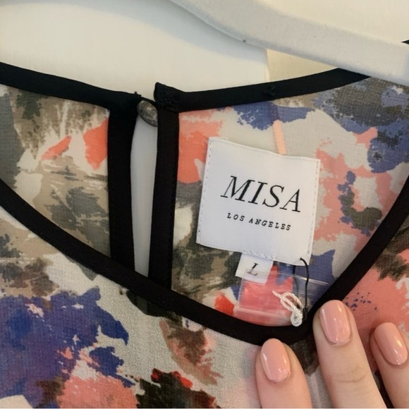 Misa Los Angeles Multicolor Midi Floral Long Sleeve Dress - Picture 4 of 4